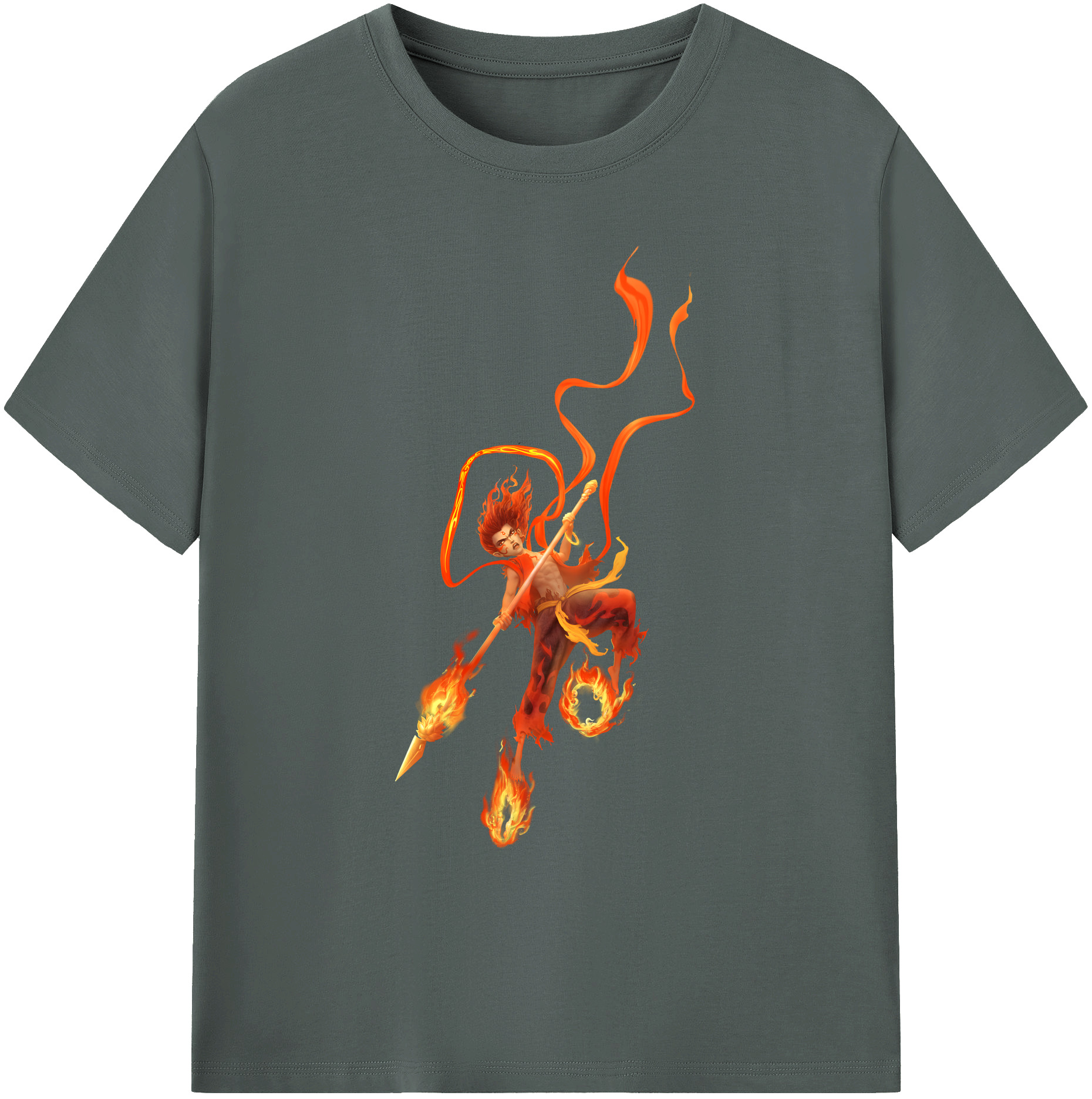 （画像用） Ne Zha 2 ナタ 魔童の大暴れ 綿100％ メンズ半袖Tシャツ｜肌触りやわらか＆通気性